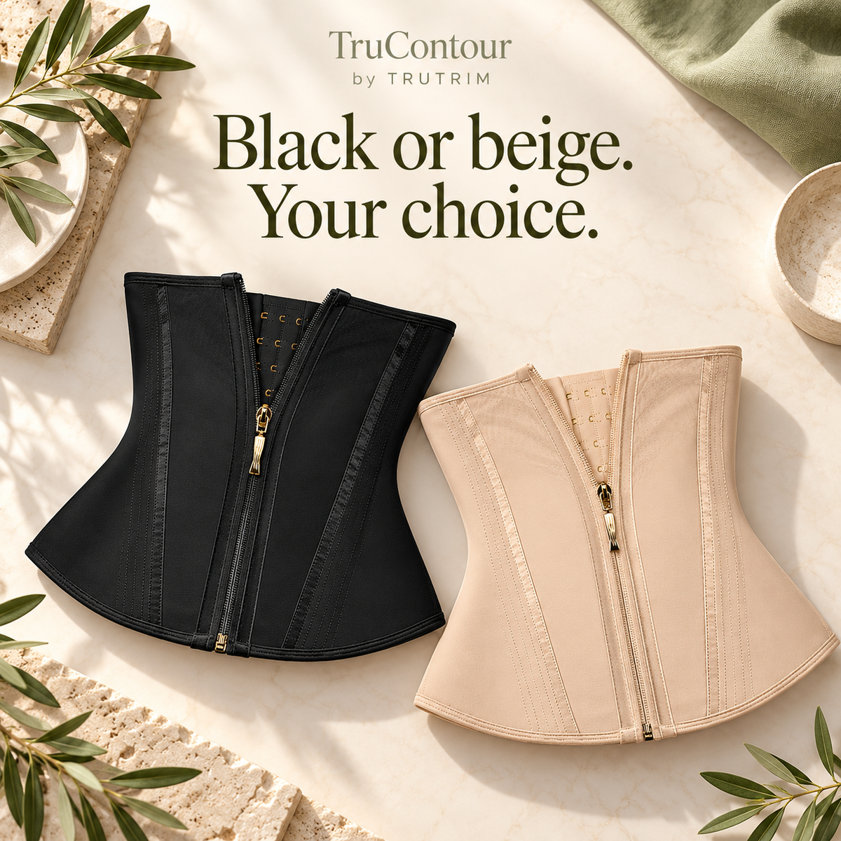 Black or beige. Your choice.