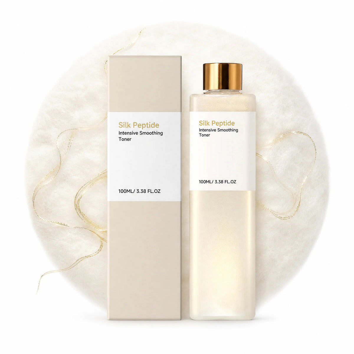 LumiSilk Peptide Toner product packaging — enhanced clarity 4K