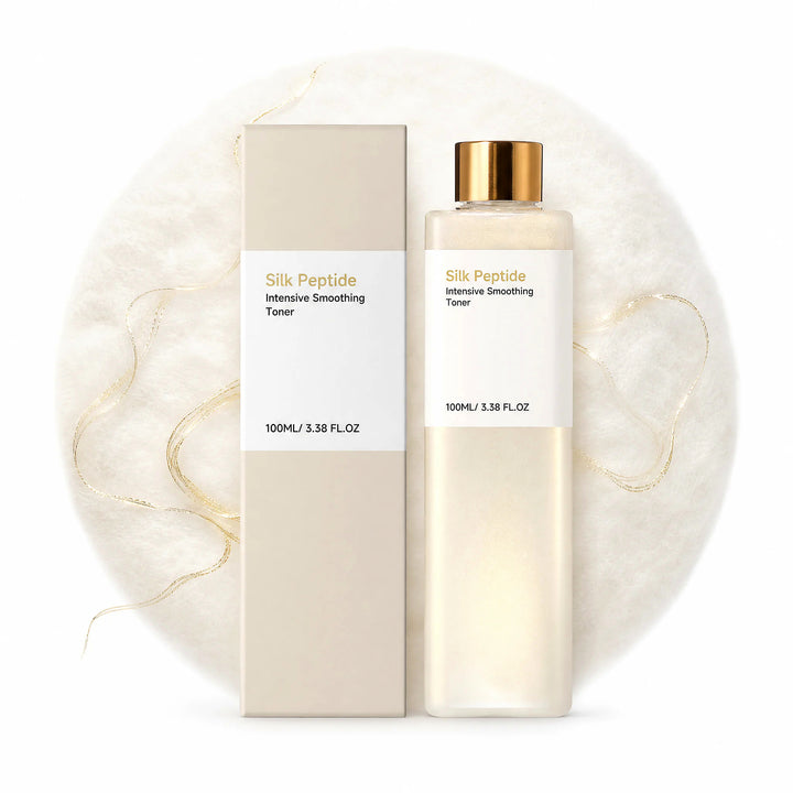 LumiSilk Peptide Toner product packaging — enhanced clarity 4K