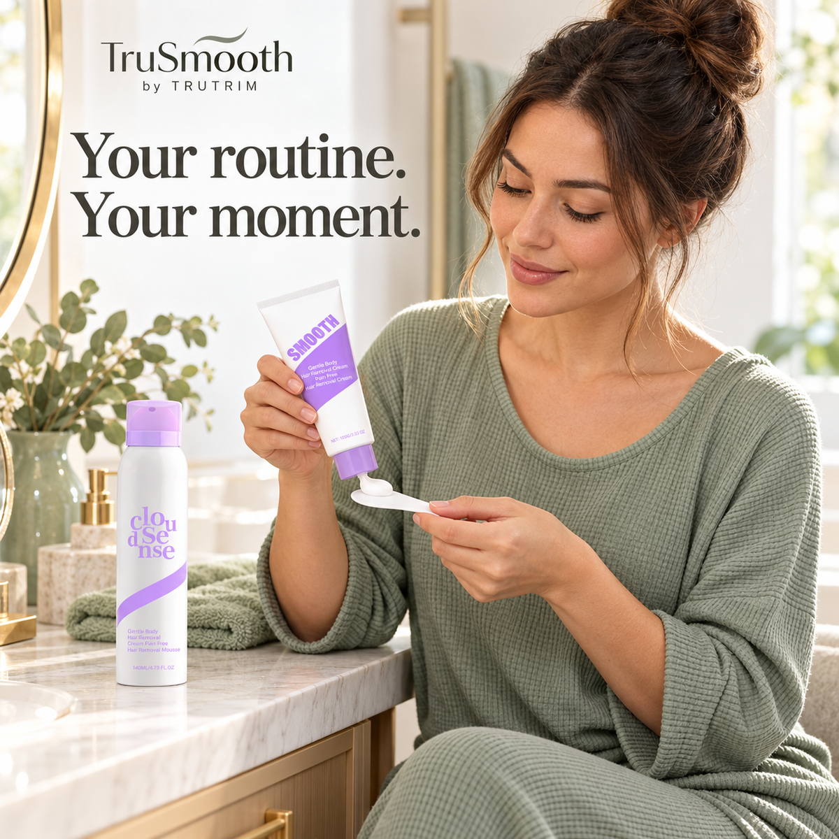 TruSmooth lifestyle illustration — preparing the applicator